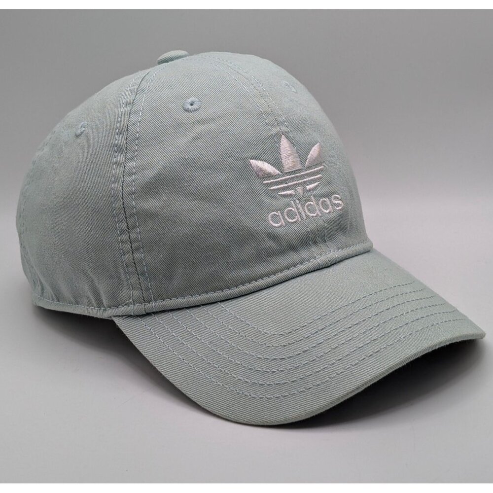 Adidas Trefoil Hat Cap Strap Back Adjustable Pale Blue White Baseball Adult OS